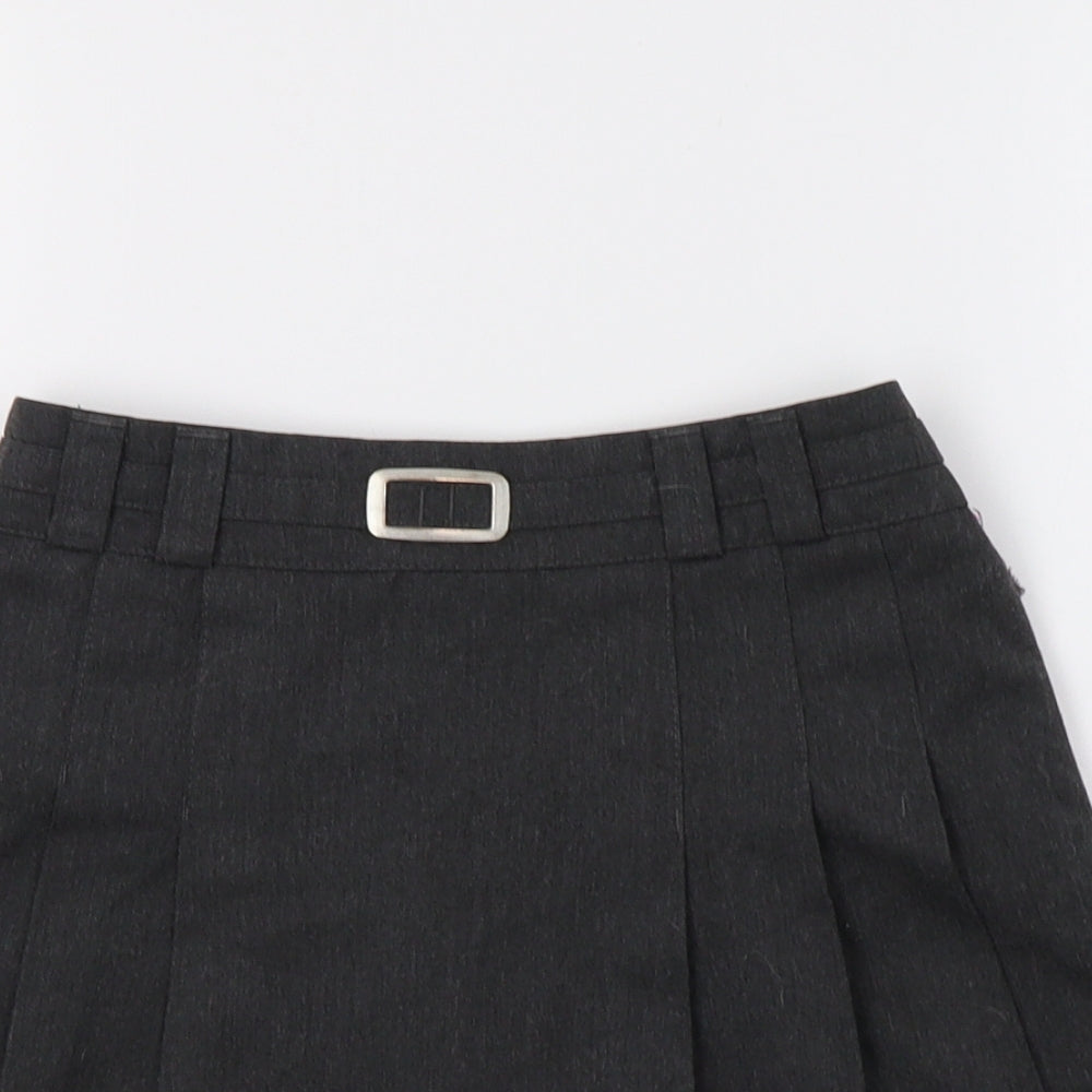 M&S Girls Grey   Pleated Skirt Size 9 Years