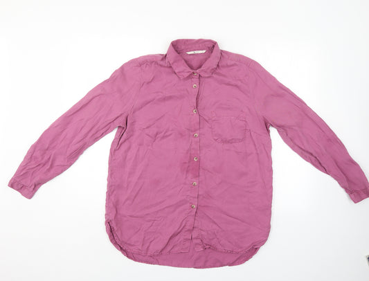 Front view of Tu women’s purple basic button-up, size UK 14