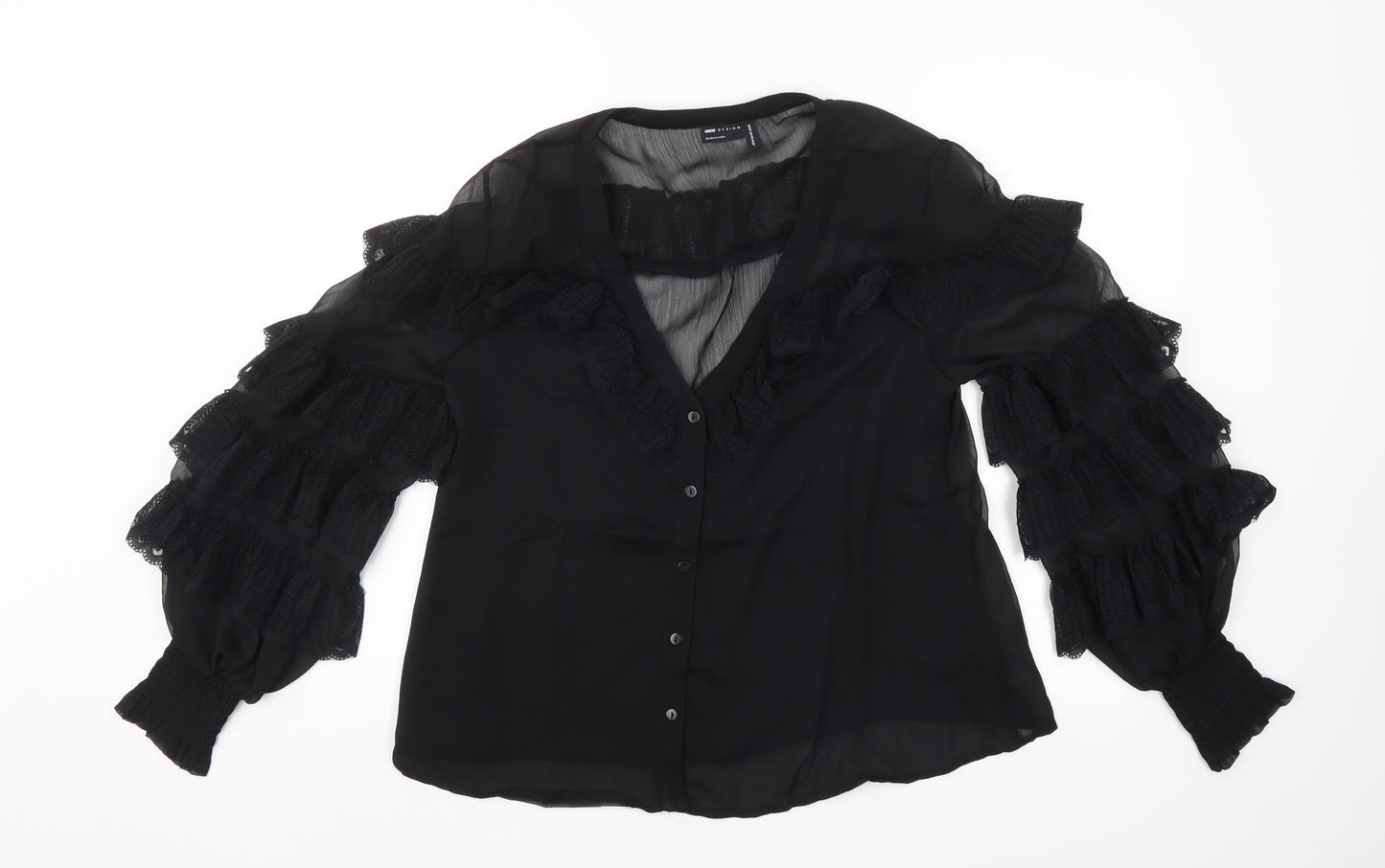 ASOS Womens Black   Basic Button-Up Size 14