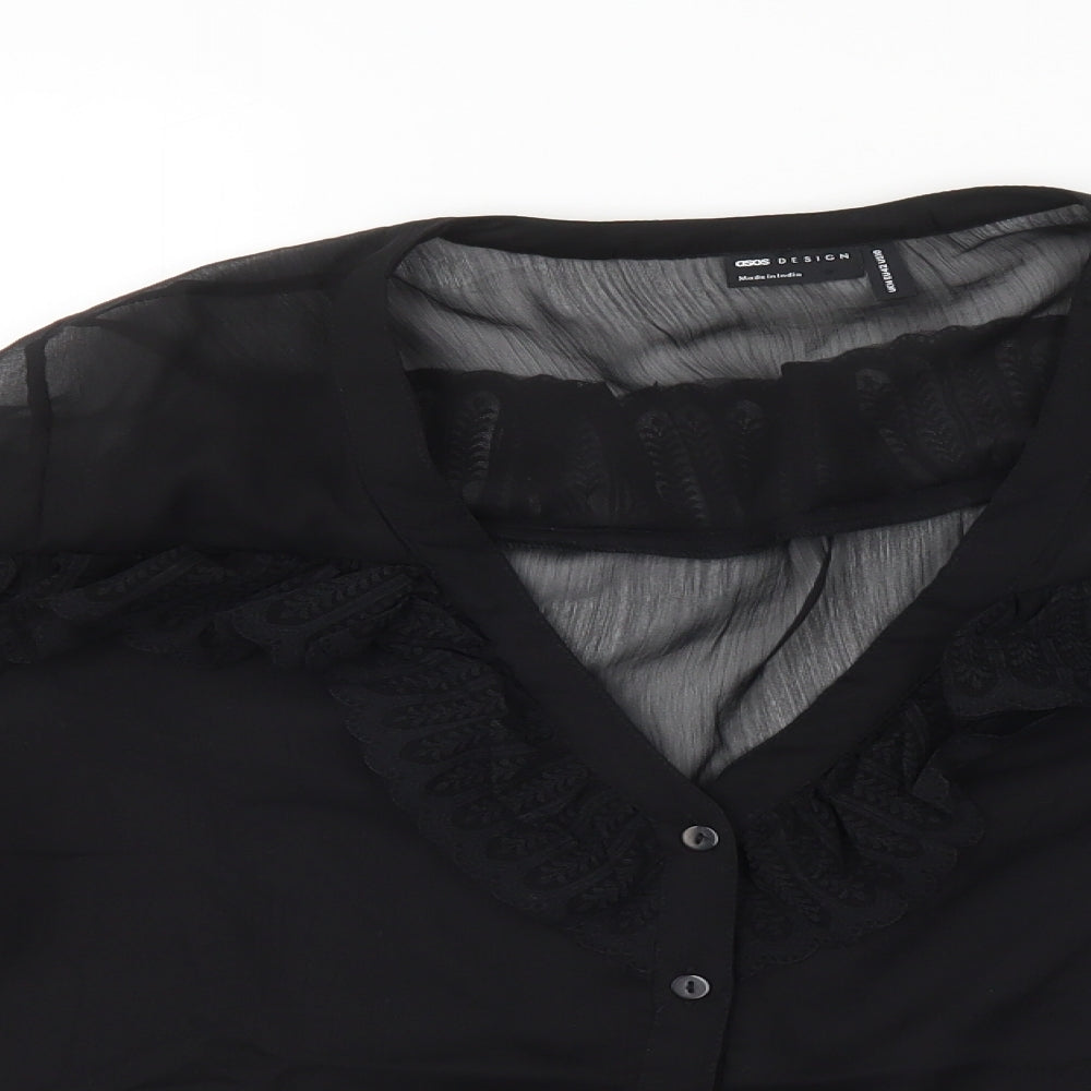 ASOS Womens Black   Basic Button-Up Size 14