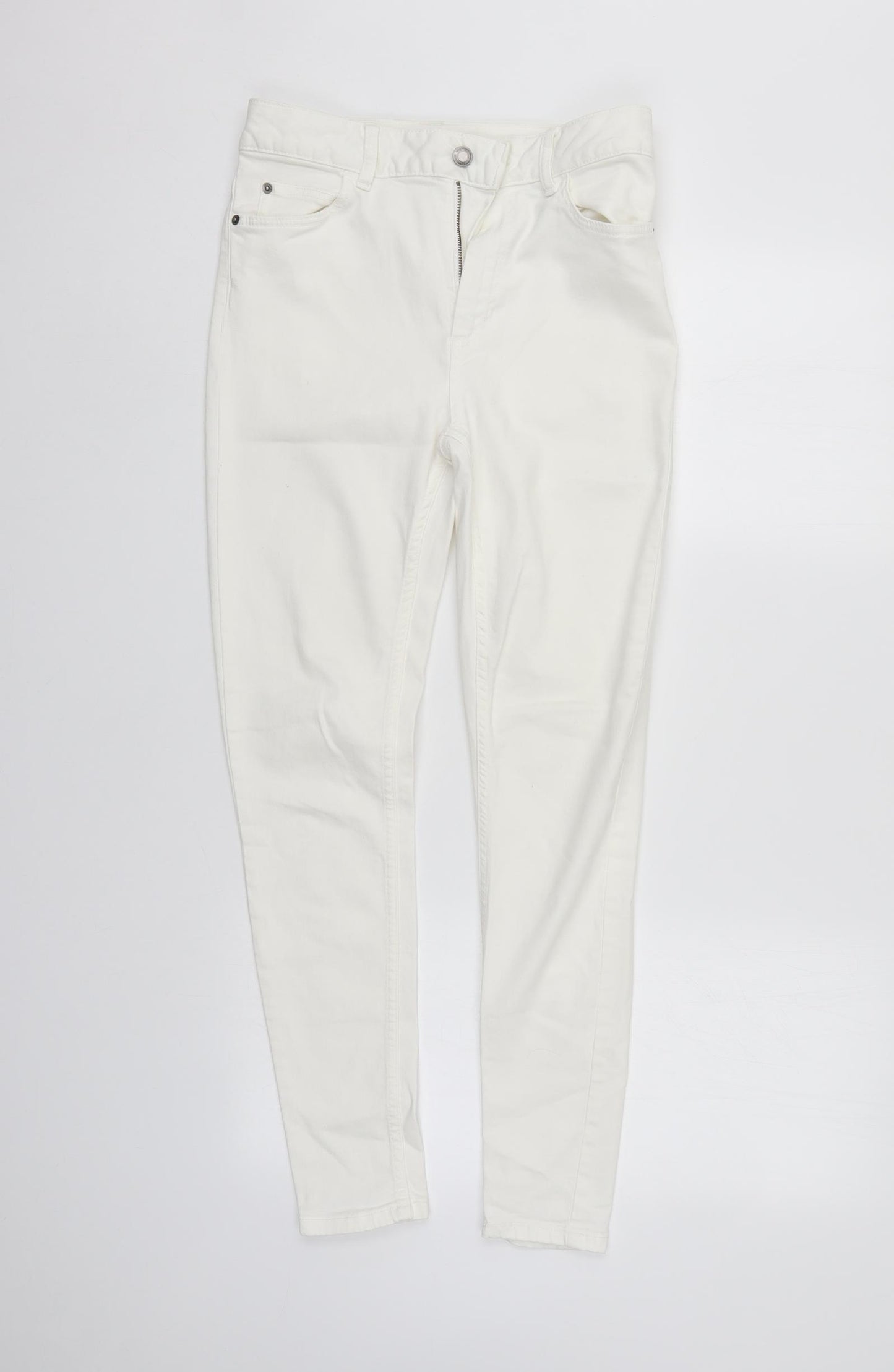 M&S Womens White  Denim Skinny Jeans Size 10 L28 in