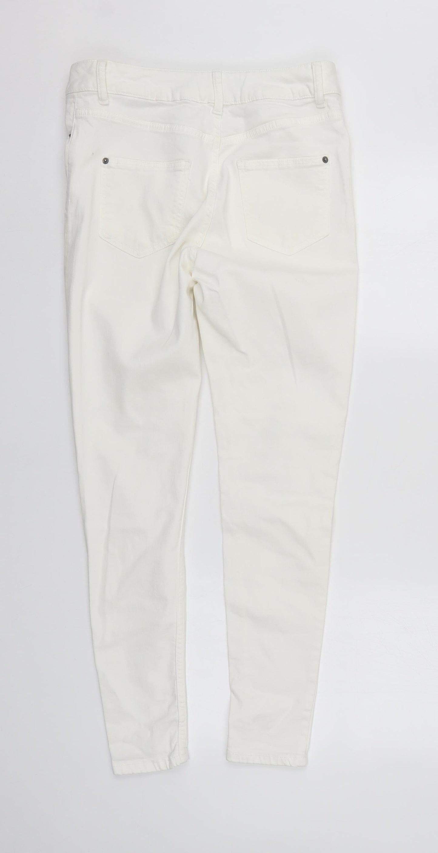 M&S Womens White  Denim Skinny Jeans Size 10 L28 in