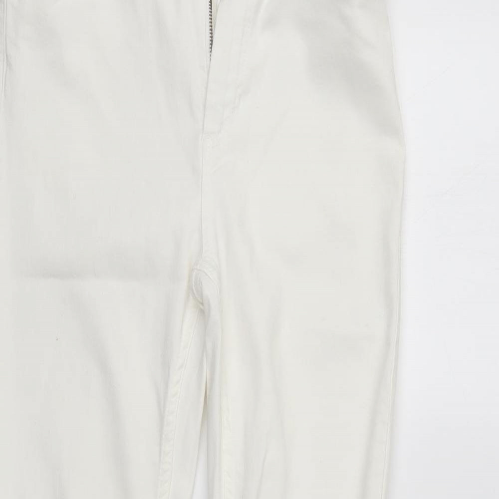 M&S Womens White  Denim Skinny Jeans Size 10 L28 in