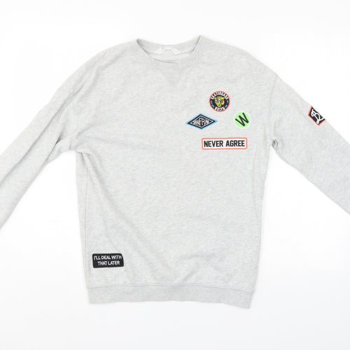 H&M Boys Grey   Pullover Sweatshirt Size 11-12 Years