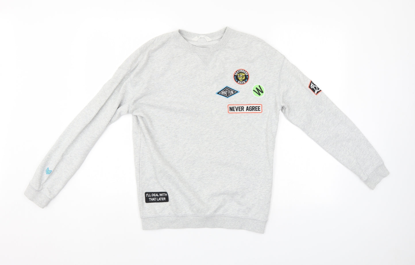 H&M Boys Grey   Pullover Sweatshirt Size 11-12 Years