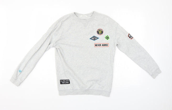 H&M Boys Grey   Pullover Sweatshirt Size 11-12 Years