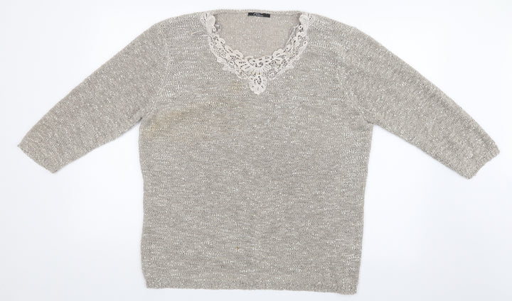 BM Womens Gold Pullover Jumper Size L