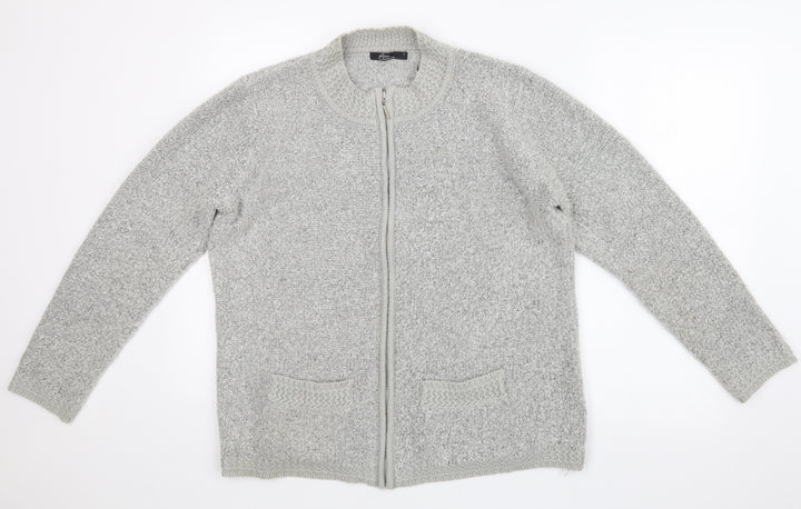 BM Womens Grey   Full Zip Jumper Size L