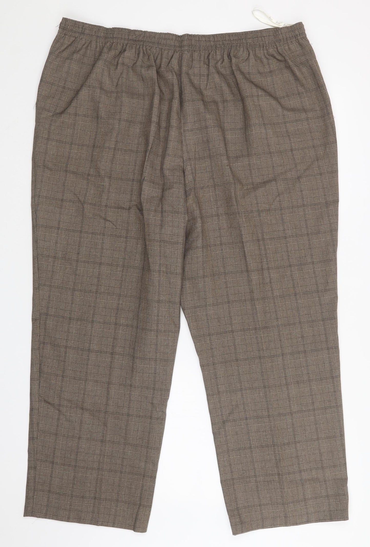BHS Womens Brown Check  Dress Pants Trousers Size 20 L26 in