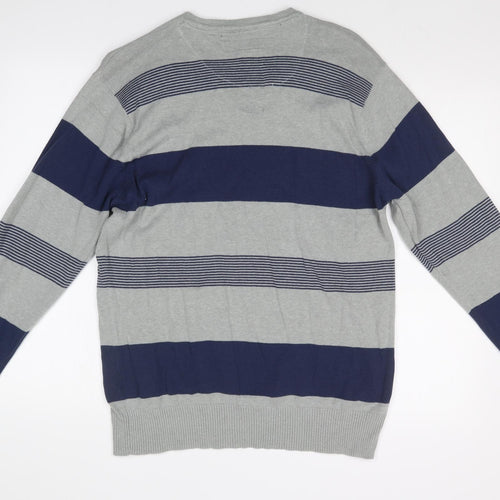 Loyalty & Faith Mens Multicoloured Striped  Pullover Jumper Size L