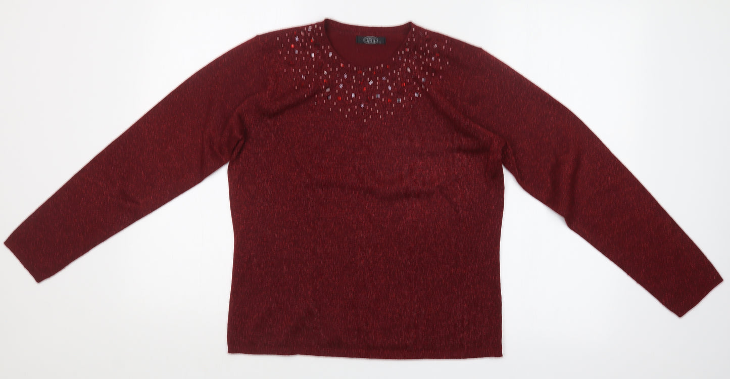 BM Womens Red   Pullover Jumper Size S