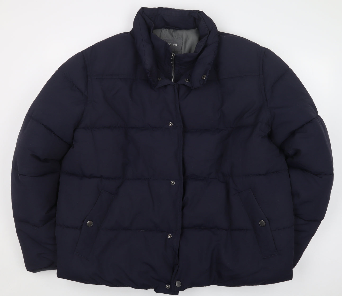 M&S Mens Blue   Overcoat Blazer Size XL