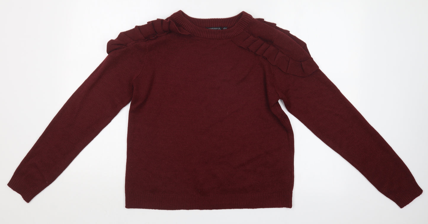 Brave Soul Womens Purple   Pullover Jumper Size S