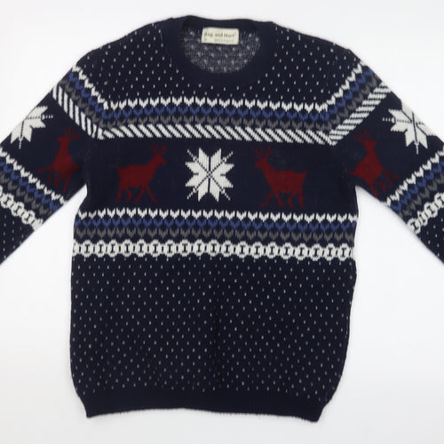 STAG AND HART Mens Multicoloured   Pullover Jumper Size M  - Christmas