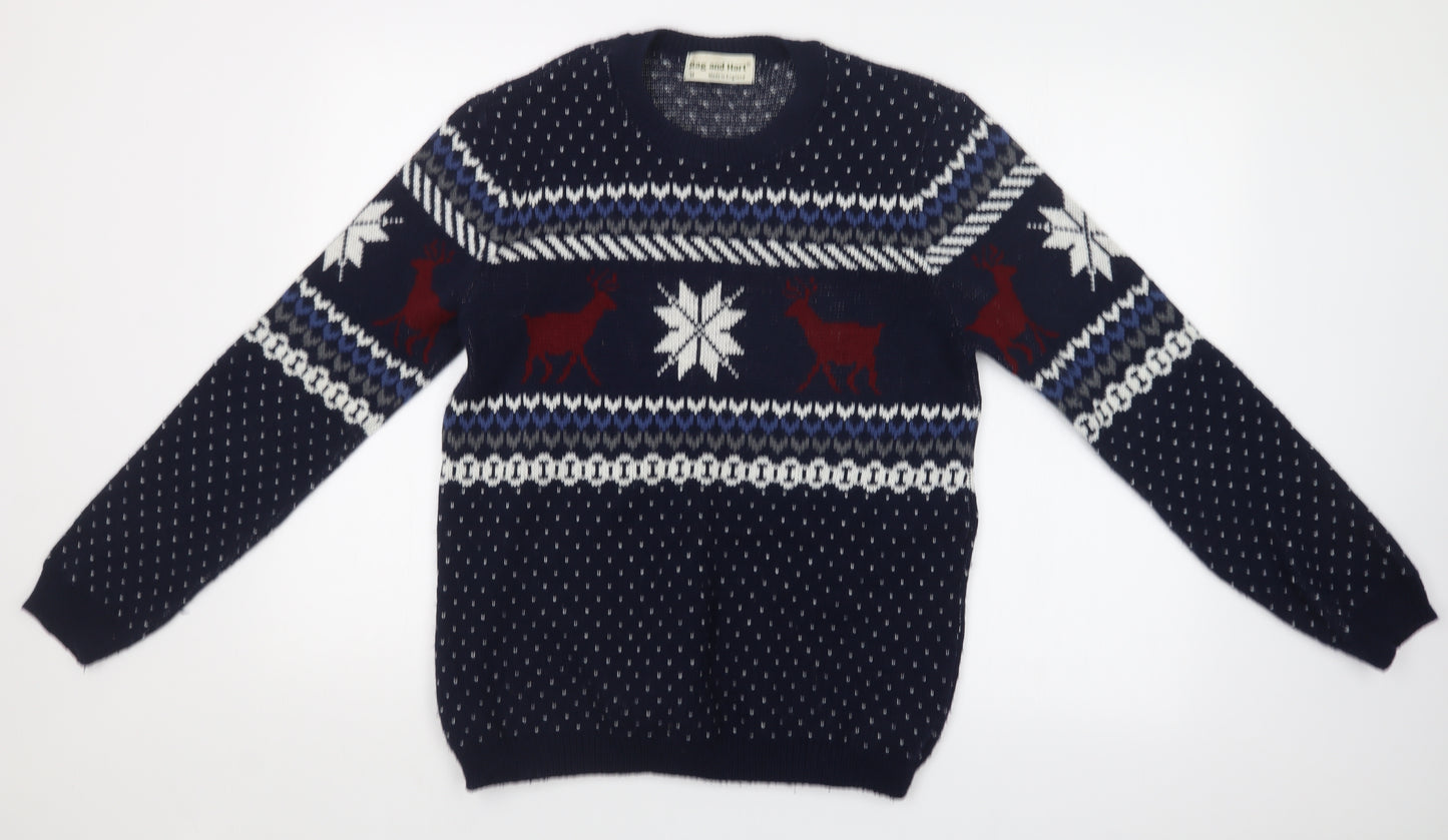 STAG AND HART Mens Multicoloured   Pullover Jumper Size M  - Christmas