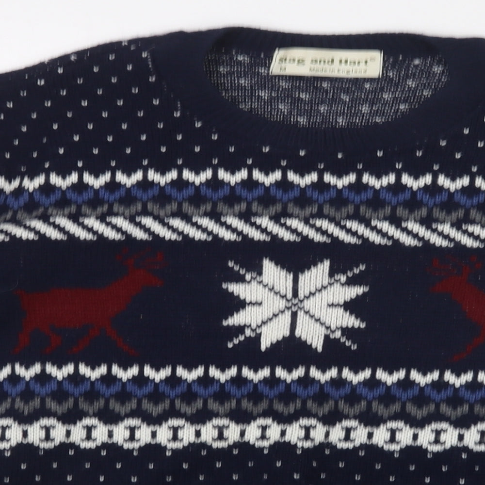 STAG AND HART Mens Multicoloured   Pullover Jumper Size M  - Christmas