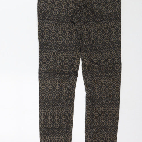 H&M Womens Brown Geometric Denim Skinny Jeans Size 6 L31 in