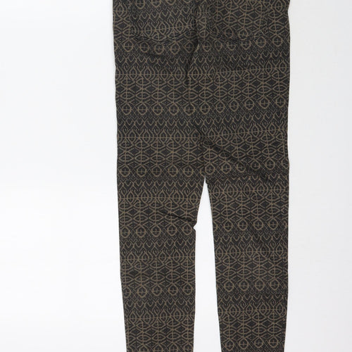 H&M Womens Brown Geometric Denim Skinny Jeans Size 6 L31 in