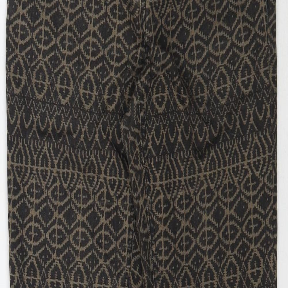 H&M Womens Brown Geometric Denim Skinny Jeans Size 6 L31 in