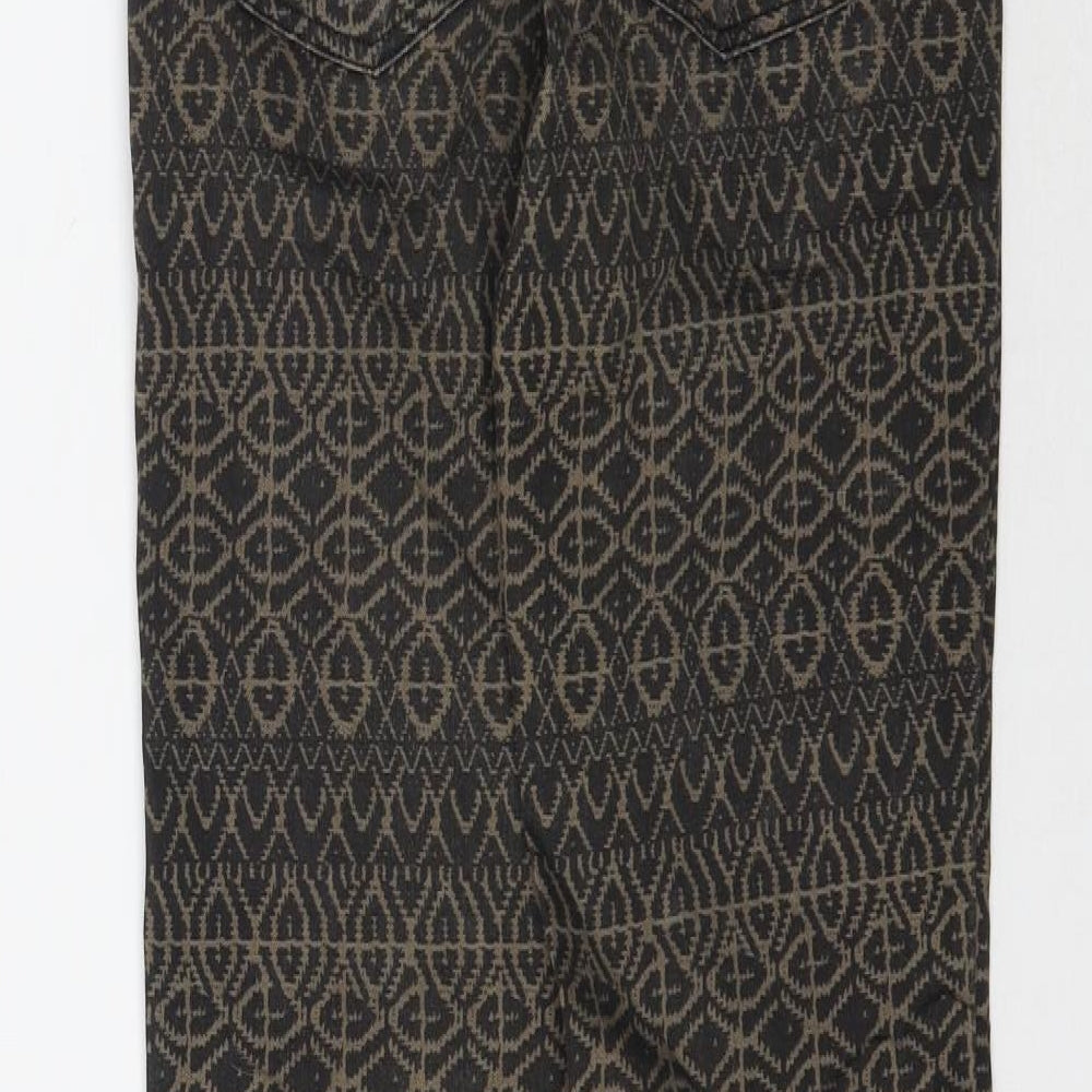 H&M Womens Brown Geometric Denim Skinny Jeans Size 6 L31 in