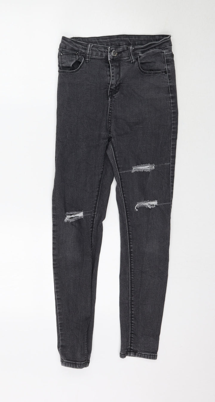 Preworn Womens Grey  Denim Skinny Jeans Size 26 L26 in