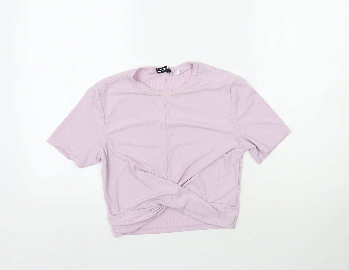 H&M Womens Purple   Cropped T-Shirt Size M  - Knot detail