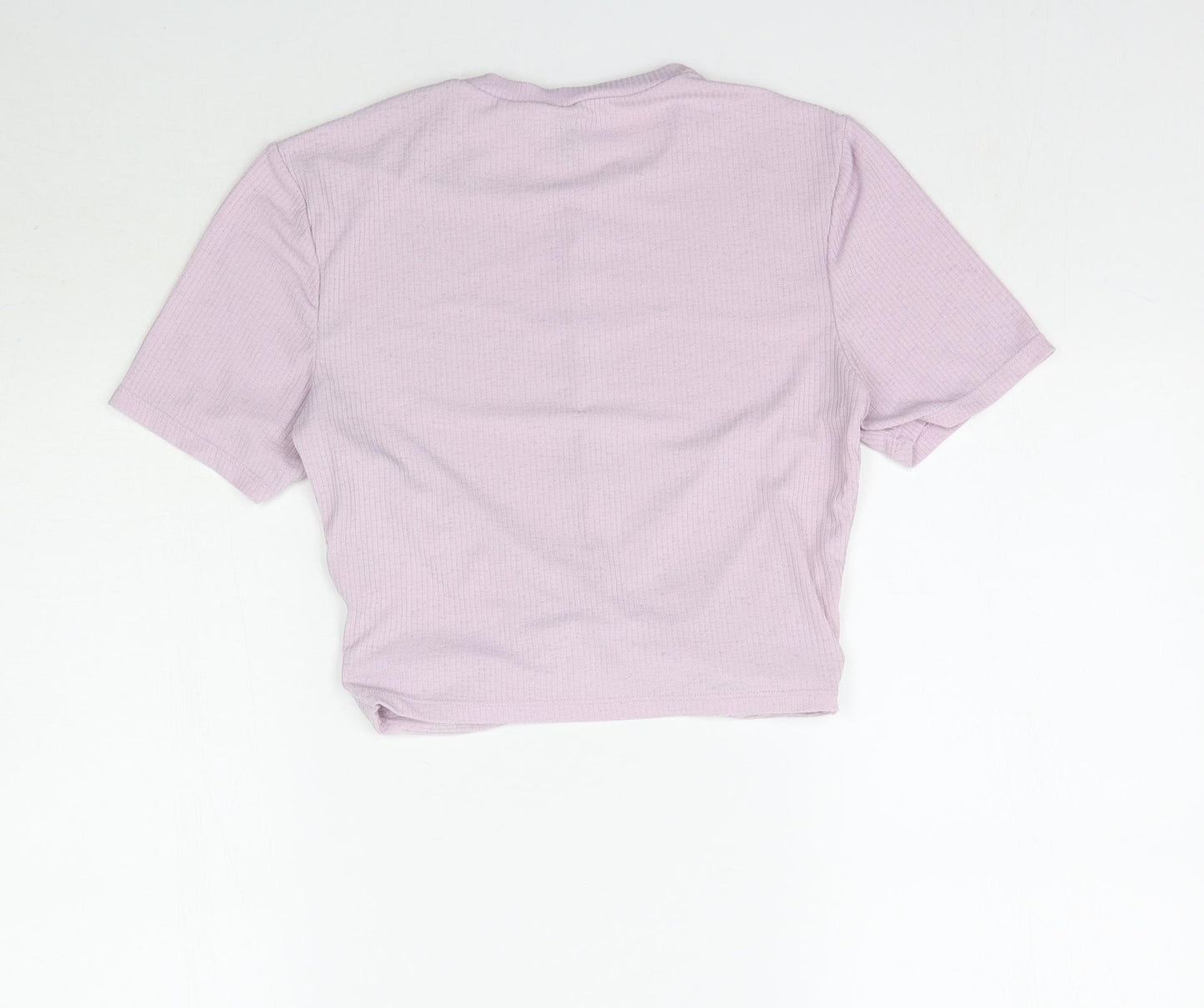 H&M Womens Purple   Cropped T-Shirt Size M  - Knot detail