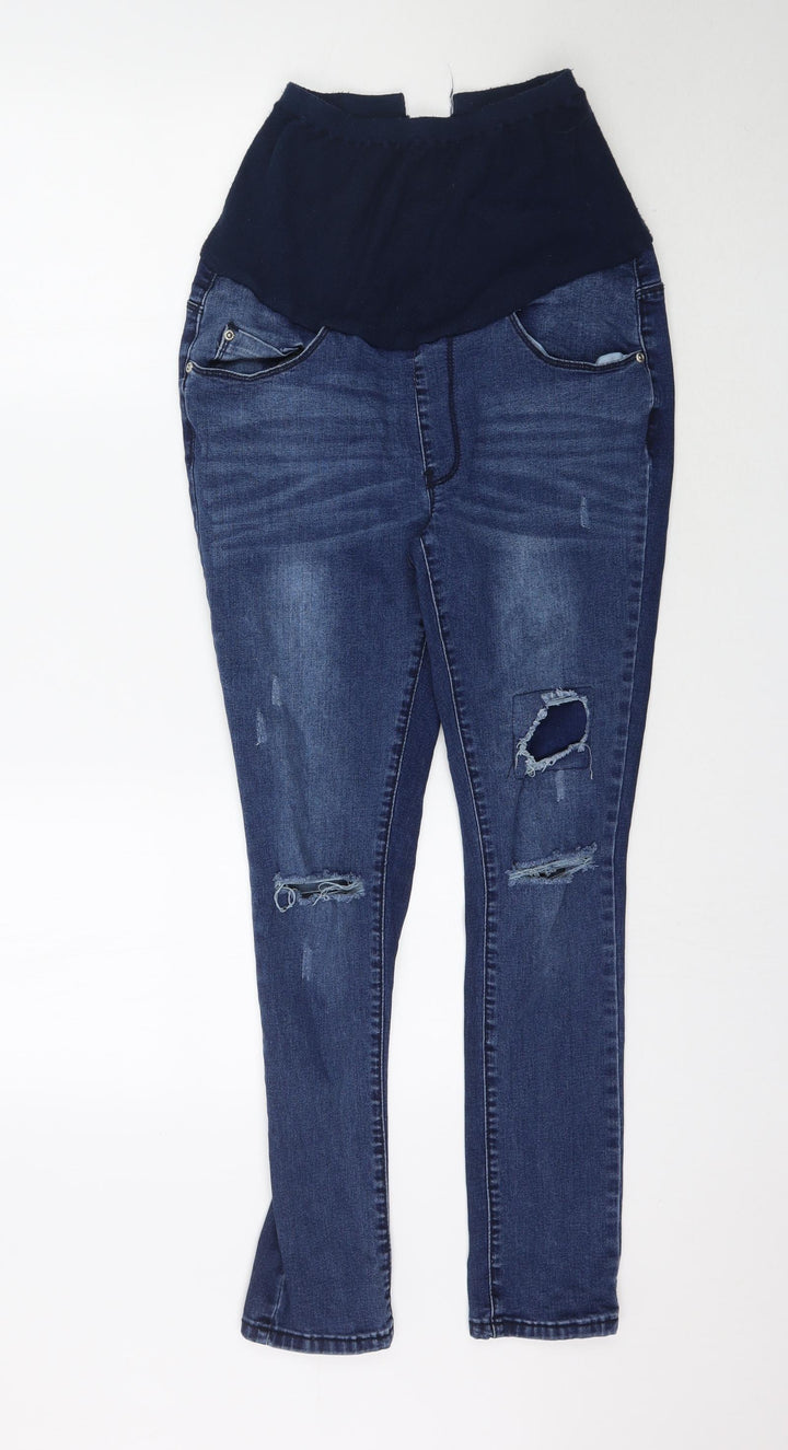 Boohoo Womens Blue Denim Skinny Jeans Size 10 L29 in