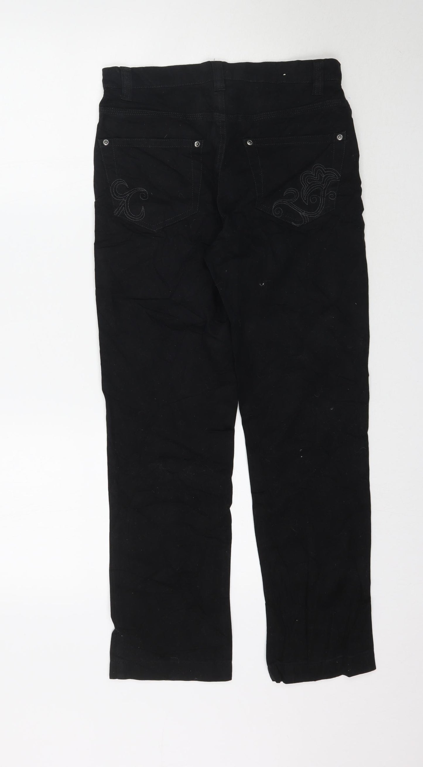 Kappahi Womens Black  Denim Straight Jeans Size 8 L28 in