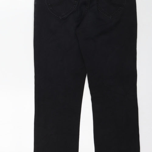kaiweishi Womens Black  Denim Straight Jeans Size 29 in L26 in