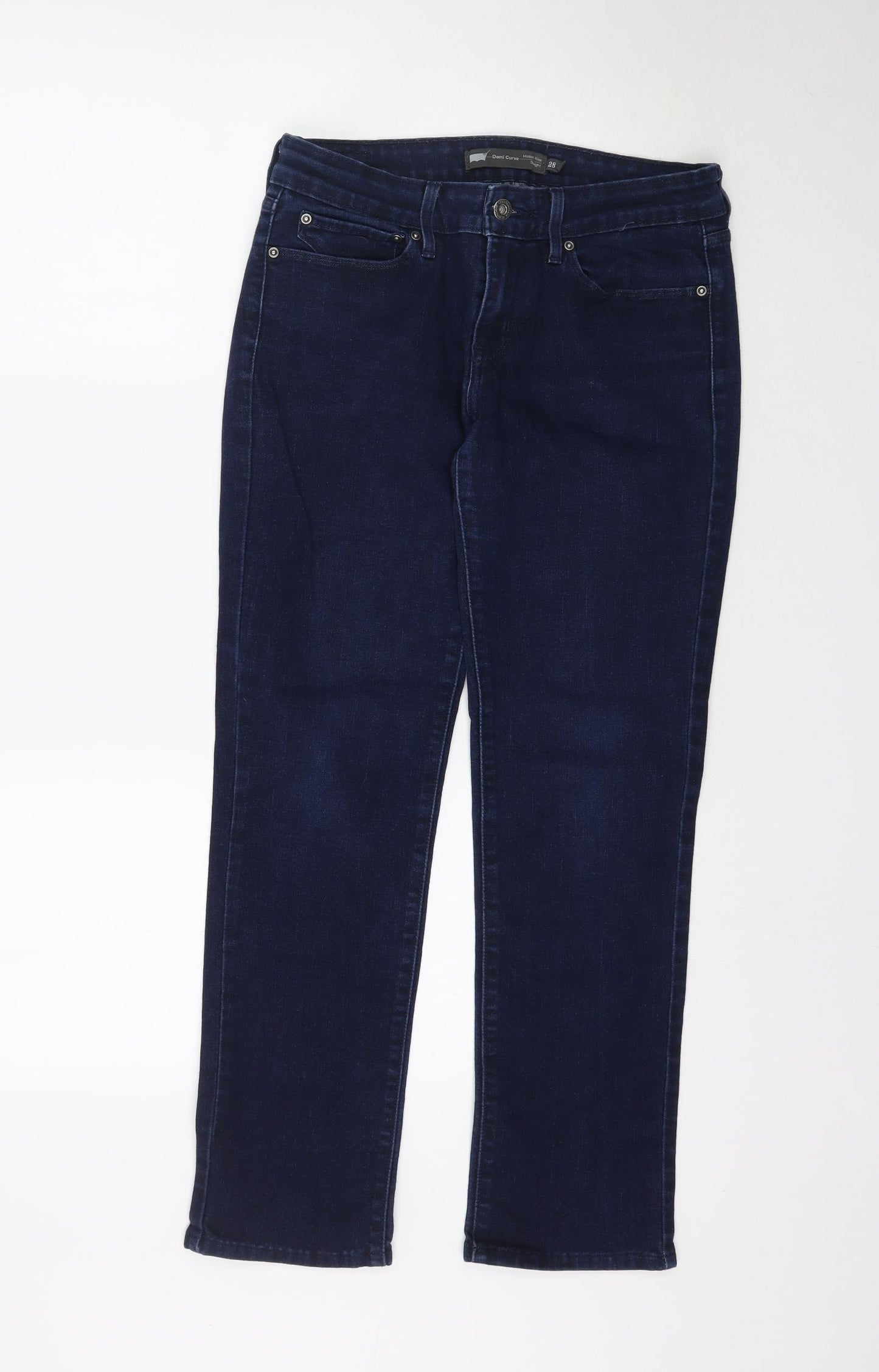 Levi's Womens Blue  Denim Straight Jeans Size 28 L29 in