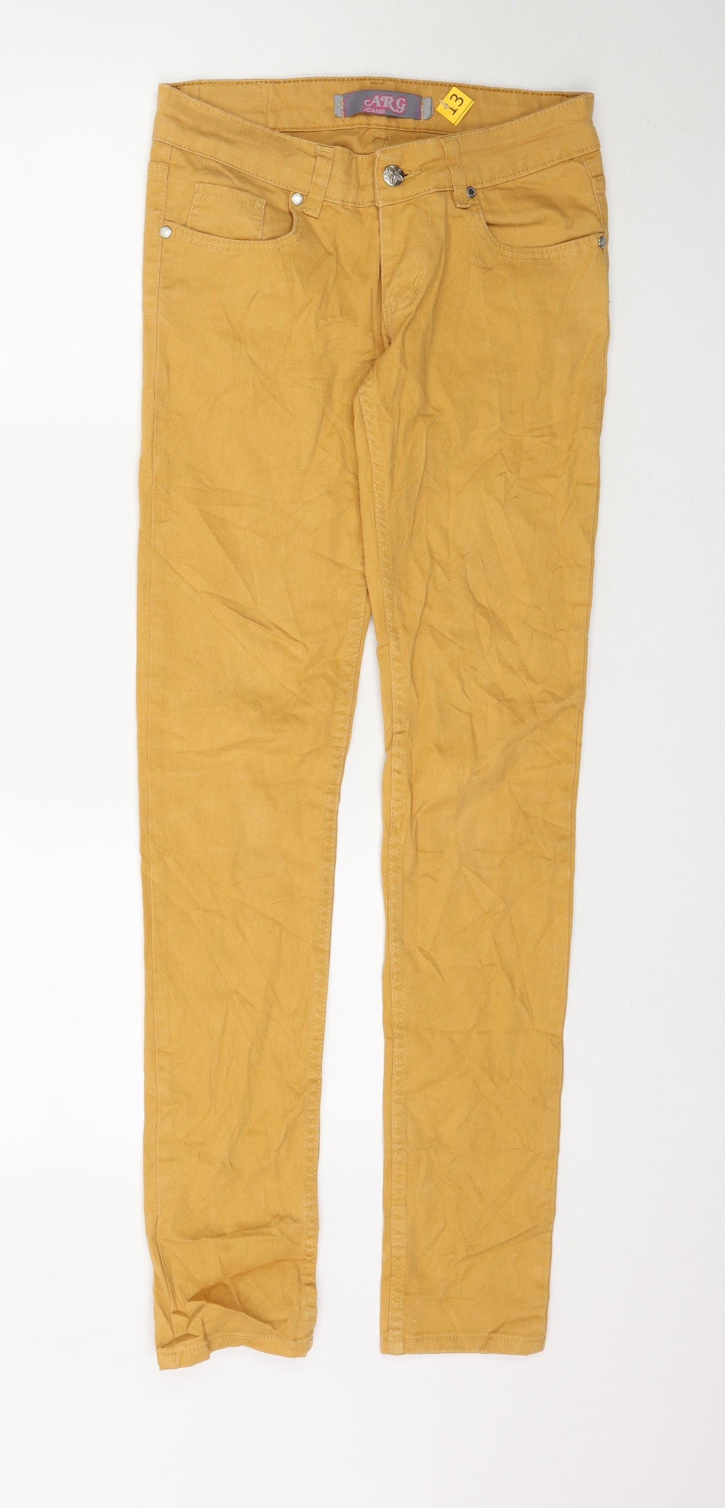 Carg Jeans Womens Yellow  Denim Skinny Jeans Size 30 in L32 in - Mustard