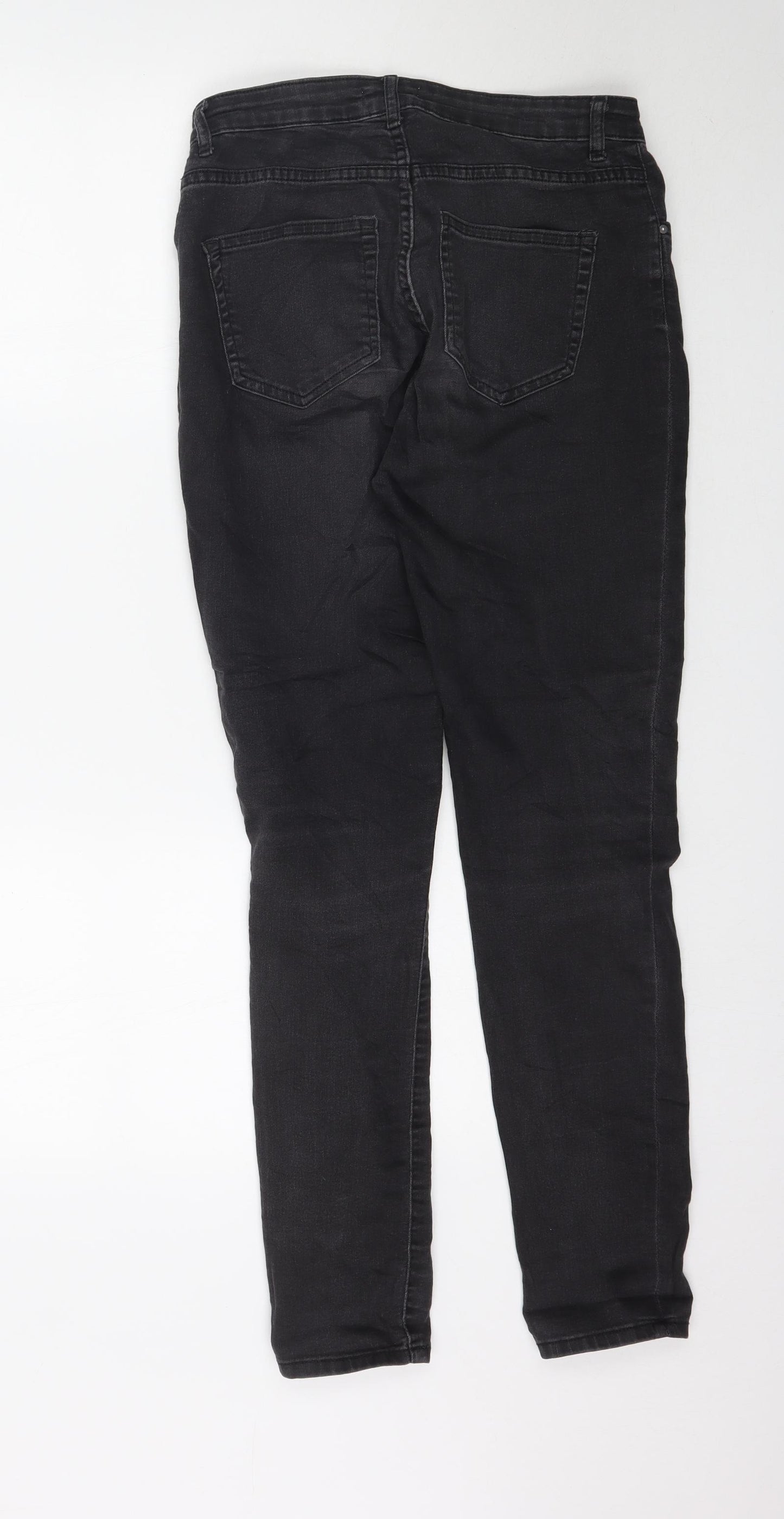 H&M Womens Black  Denim Tapered Jeans Size 12 L31 in