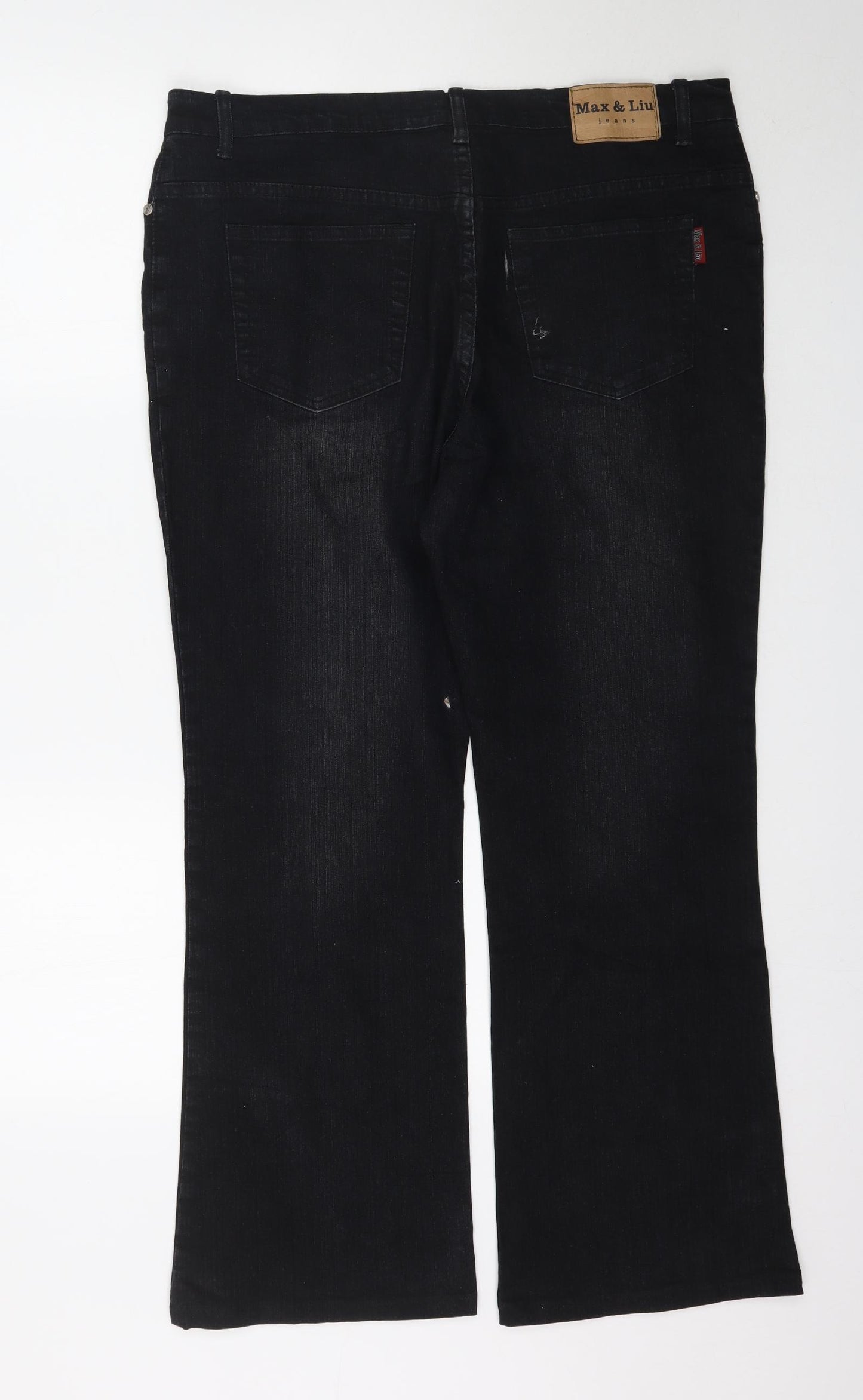 Max & Liu Womens Black  Denim Wide-Leg Jeans Size 3XL L29 in