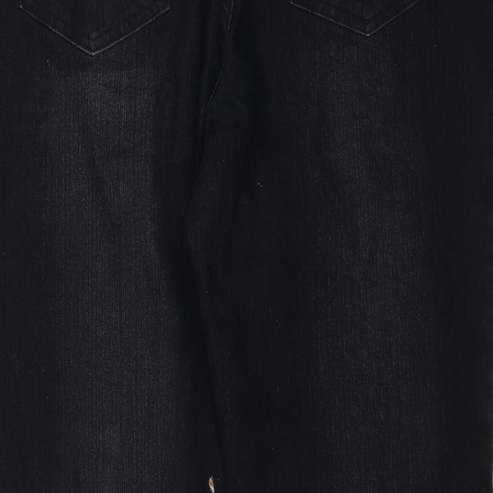 Max & Liu Womens Black  Denim Wide-Leg Jeans Size 3XL L29 in
