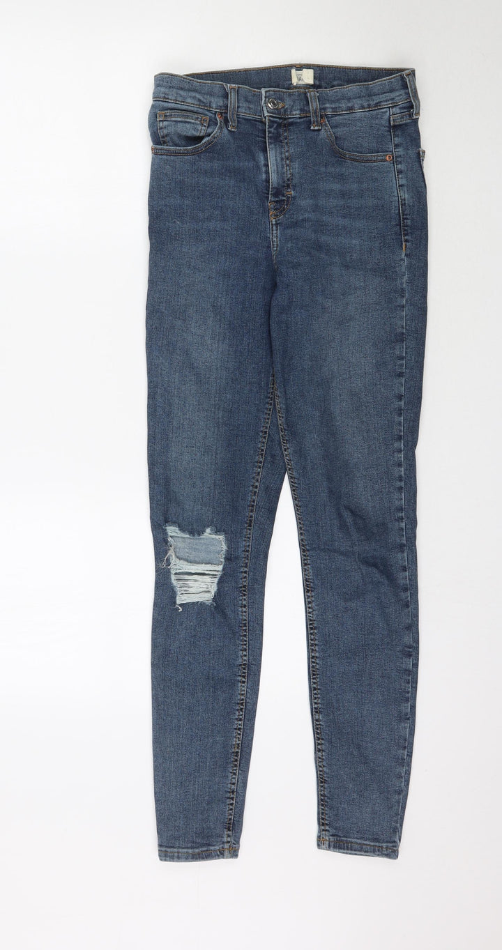 Topshop Womens Blue Denim Skinny Jeans Size 28 in L30 in