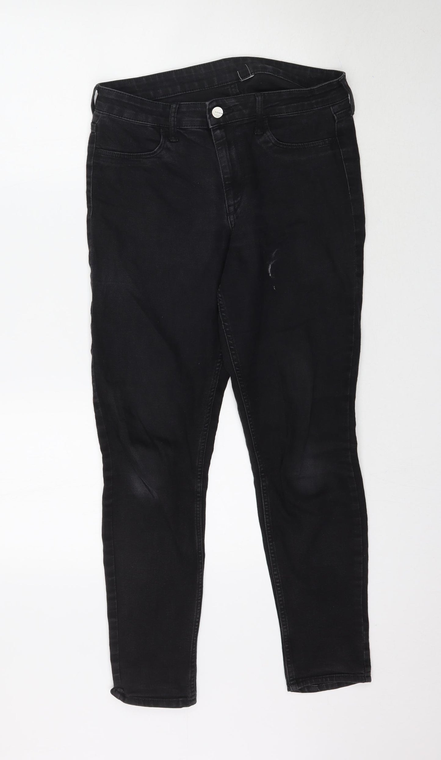Preworn Womens Black  Denim Skinny Jeans Size M L28 in
