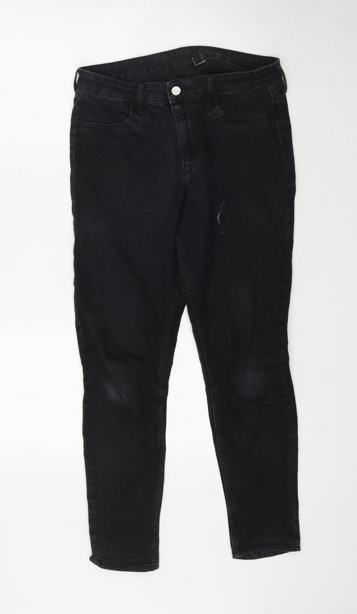 Preworn Womens Black  Denim Skinny Jeans Size M L28 in