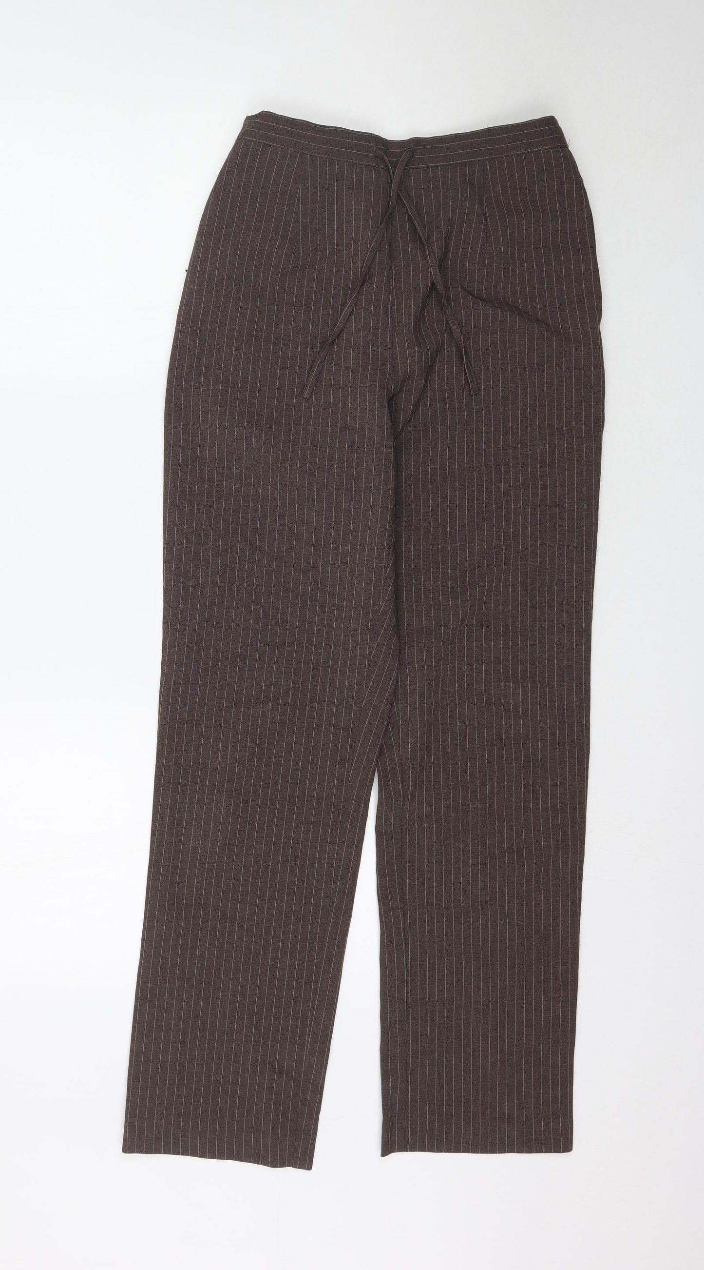 Daxon Womens Brown Striped  Trousers  Size 10 L29 in - Pinstripe
