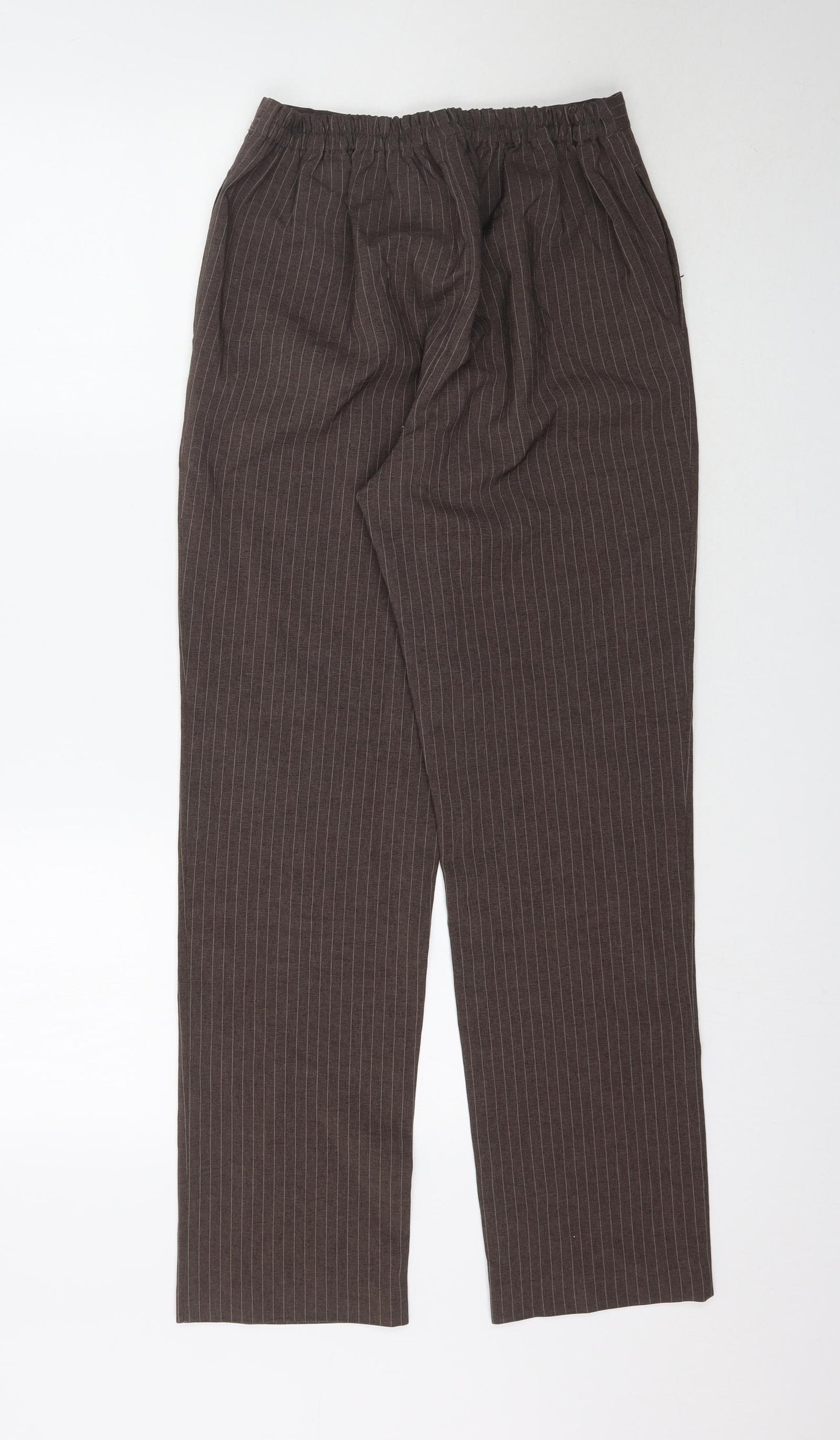 Daxon Womens Brown Striped  Trousers  Size 10 L29 in - Pinstripe