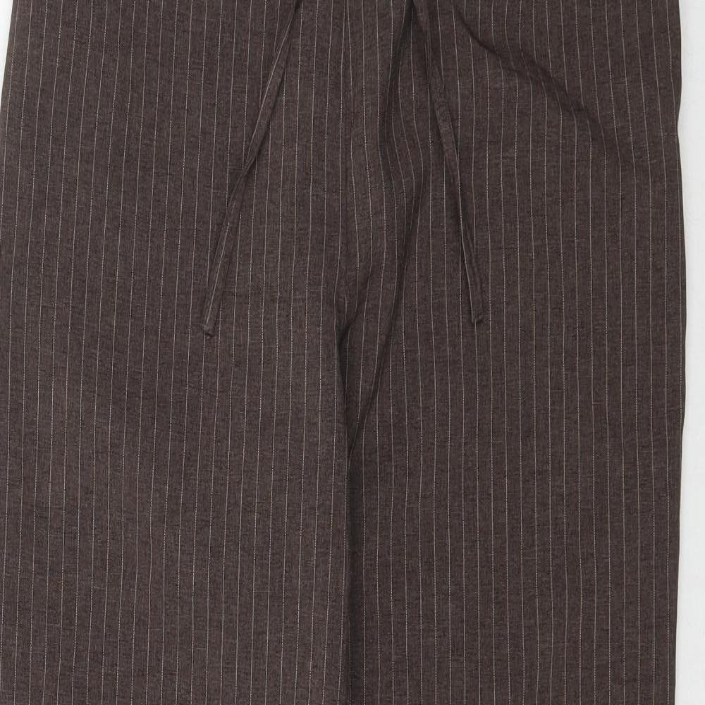 Daxon Womens Brown Striped  Trousers  Size 10 L29 in - Pinstripe