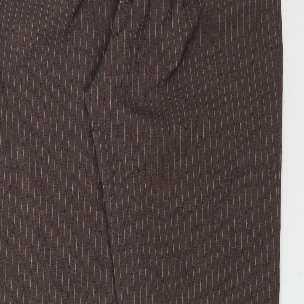 Daxon Womens Brown Striped  Trousers  Size 10 L29 in - Pinstripe