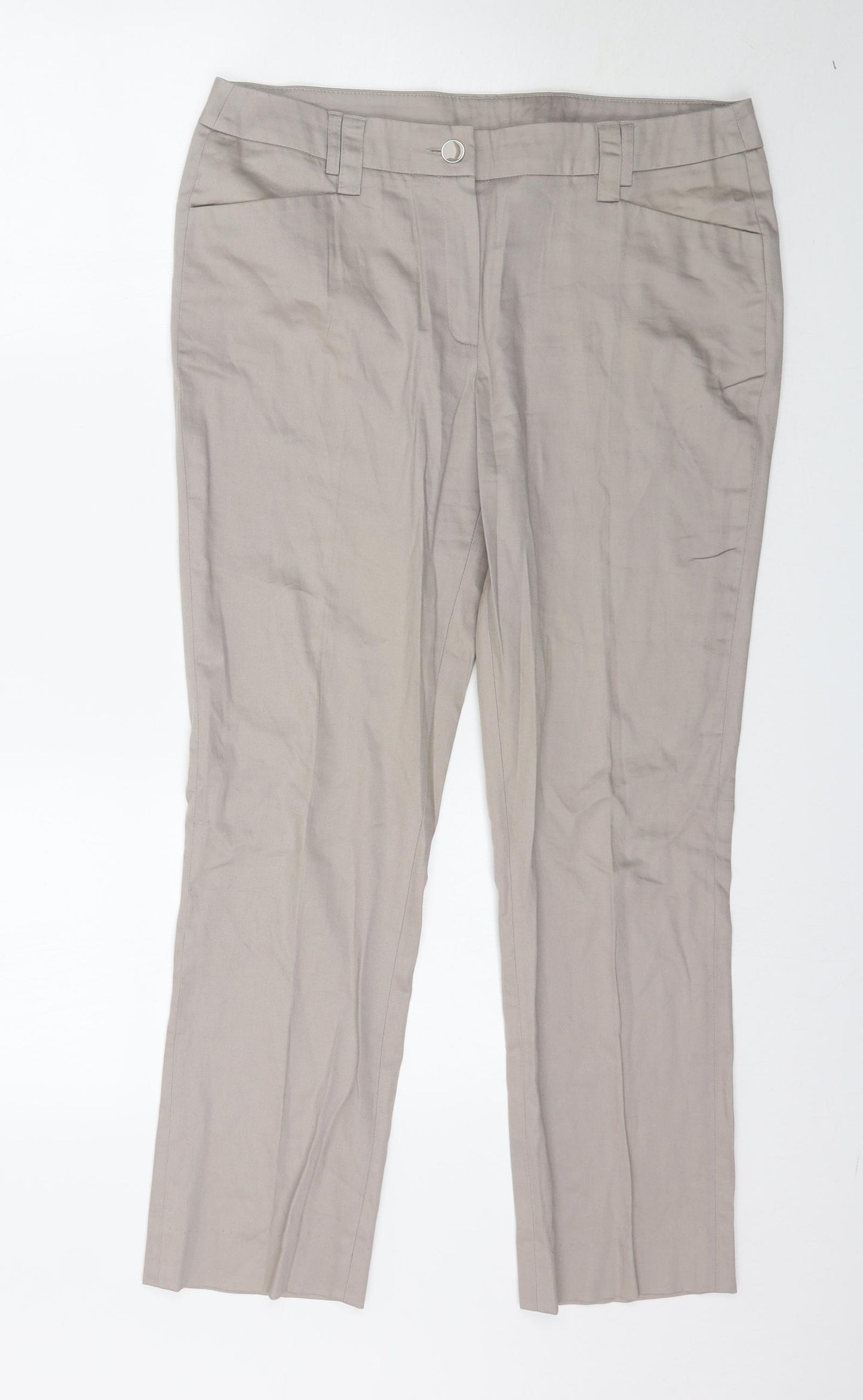 Camaieu Womens Beige   Trousers  Size 14 L26 in