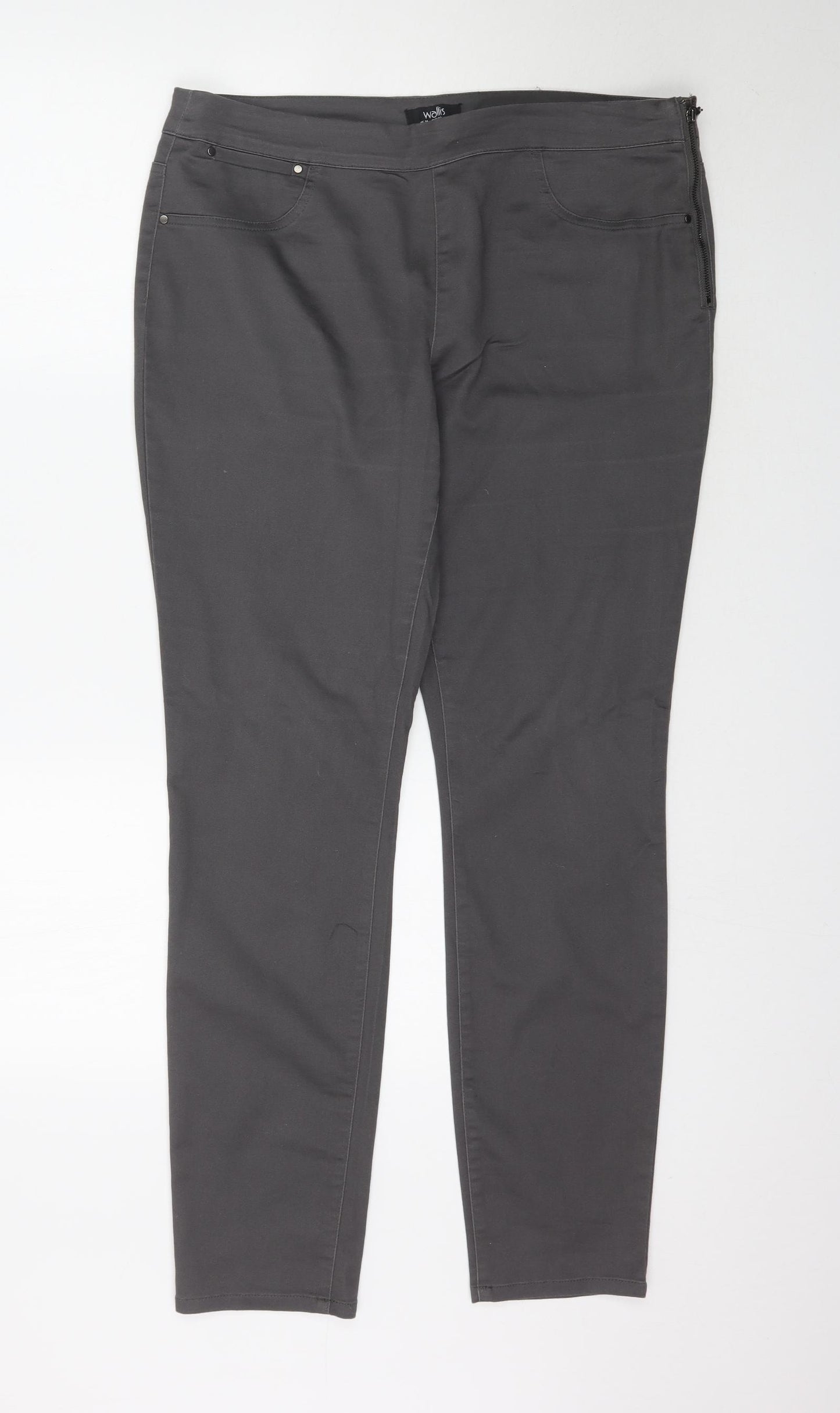 Wallis Womens Grey  Denim Skinny Jeans Size 14 L31 in