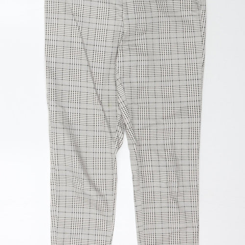 H&M Womens Grey Plaid  Trousers  Size 10 L27 in