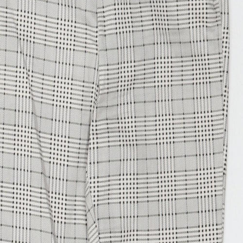 H&M Womens Grey Plaid  Trousers  Size 10 L27 in