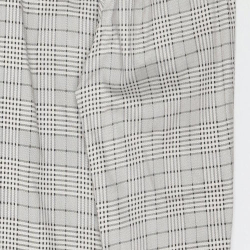 H&M Womens Grey Plaid  Trousers  Size 10 L27 in