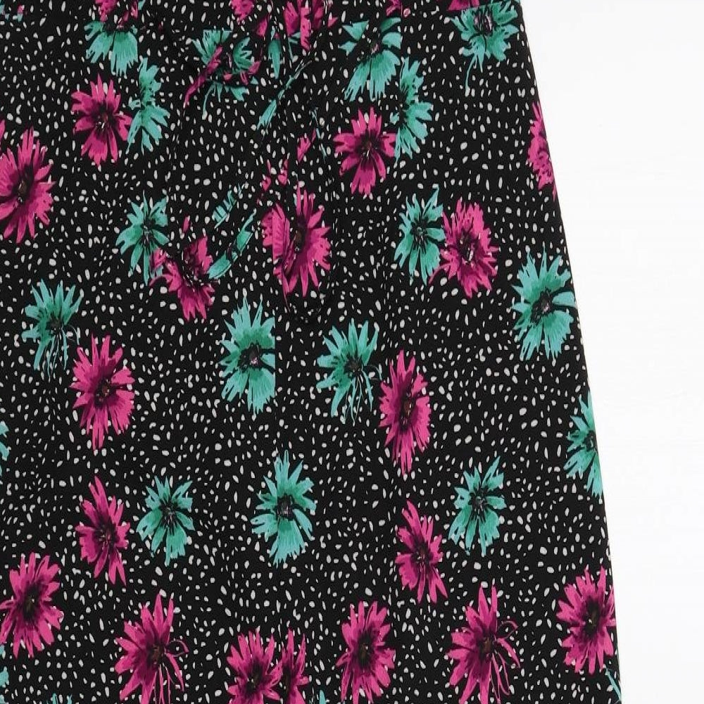 ASOS Womens Black Floral Satin Jumpsuit One-Piece Size 10 L26 in