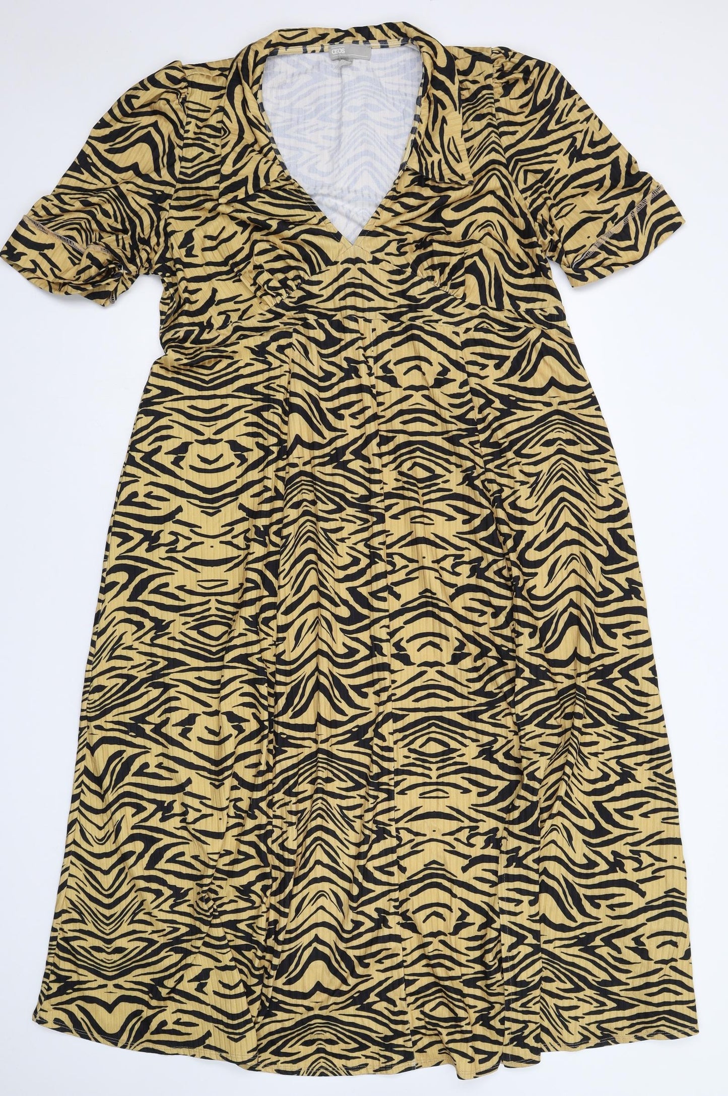 ASOS Womens Beige Animal Print  Fit & Flare  Size 18