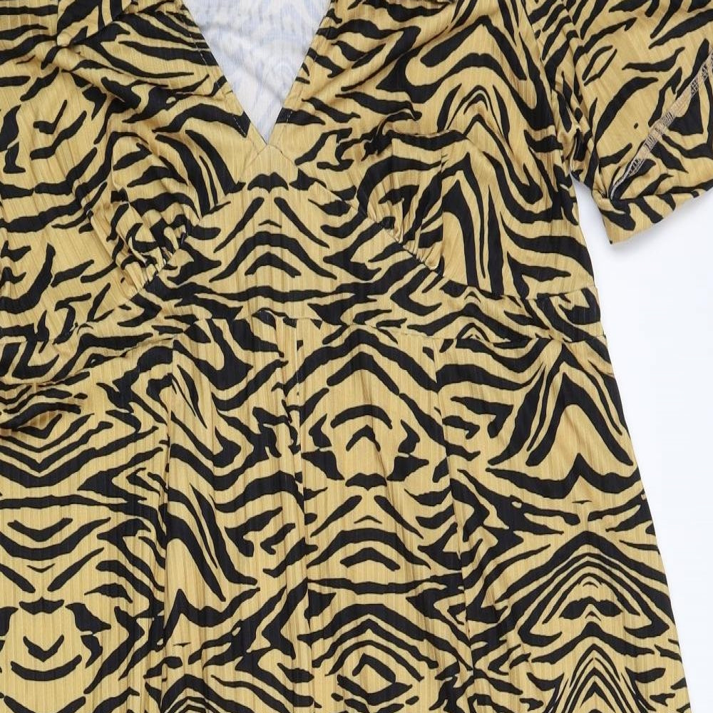ASOS Womens Beige Animal Print  Fit & Flare  Size 18